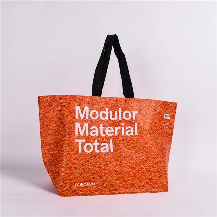 Bag siopa rpet wedi'i lamineiddio wedi'i frandio